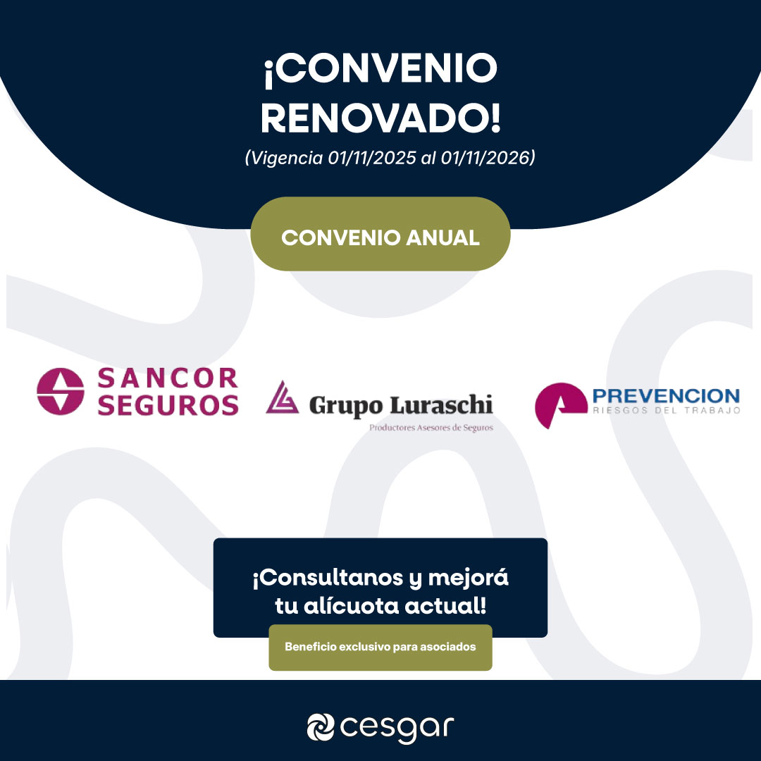 Renovación del convenio con Grupo Luraschi, Prevención ART y CESGAR.